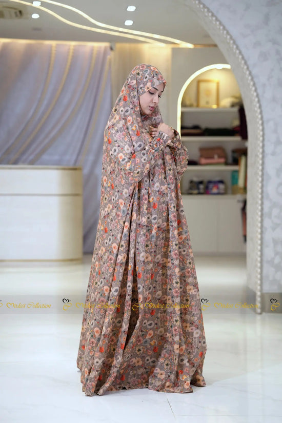 Salat Khimar Floral Wood