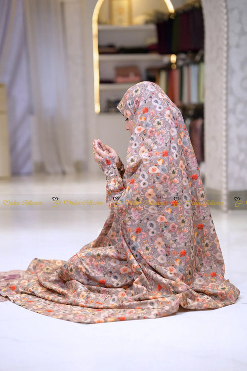 Salat Khimar Floral Wood