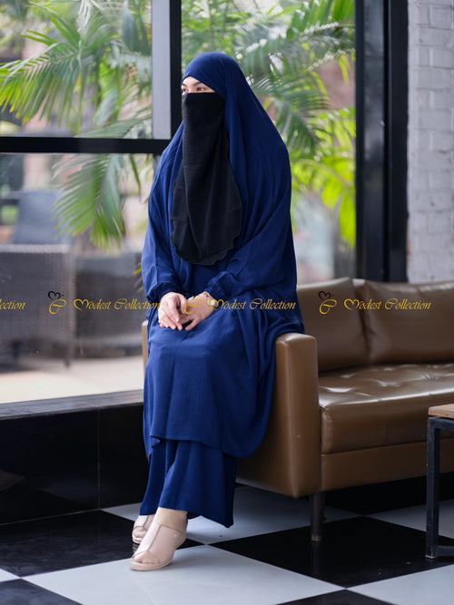 No Niqab French Cut Unjila Jilbab Navy (only Jilbab)