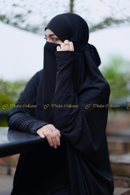 Full length Niqab attached Jilbab Black