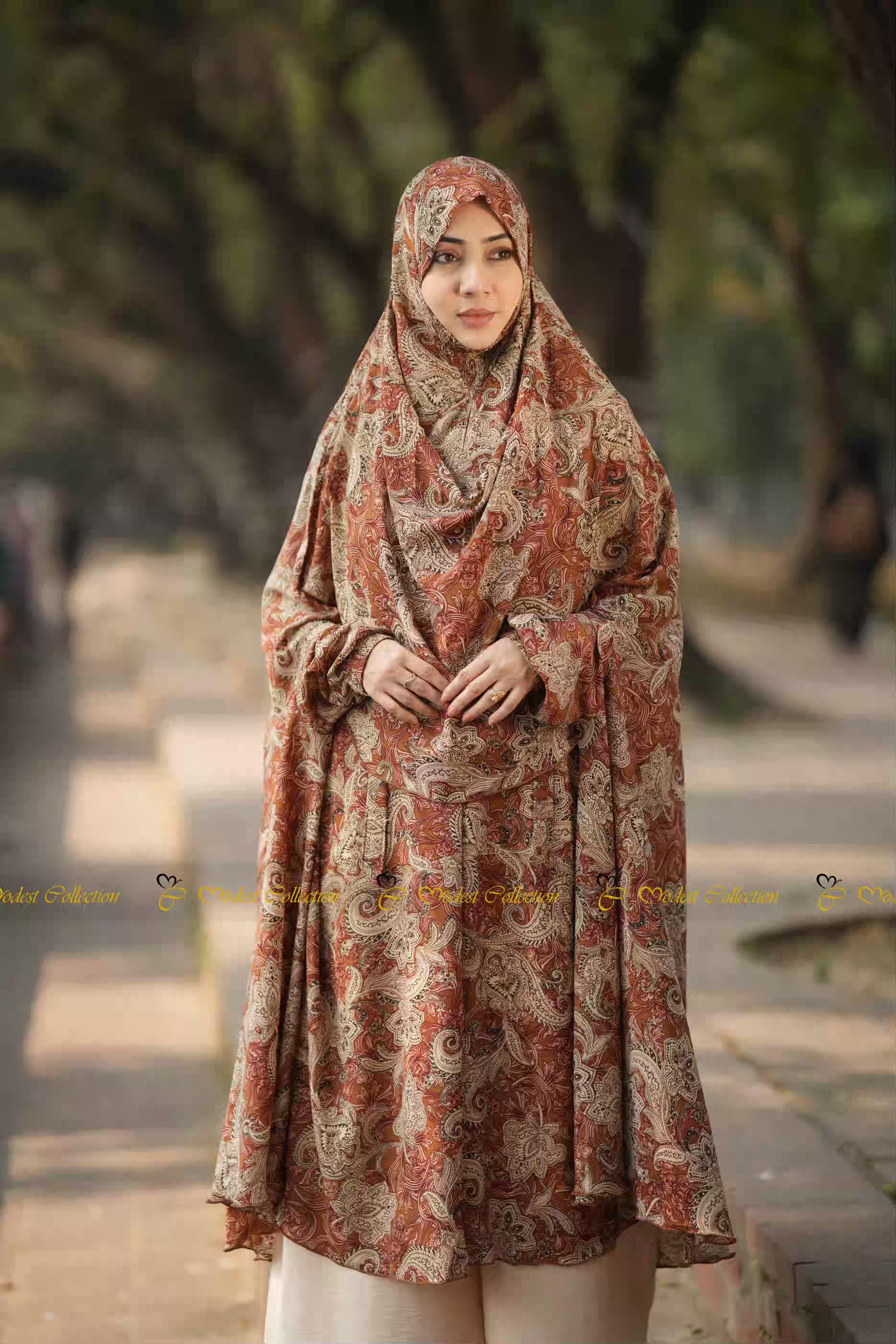 Georgette Khimar Soil Brown