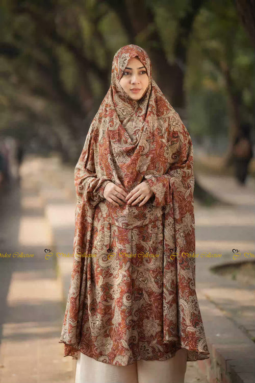 Georgette Khimar Soil Brown