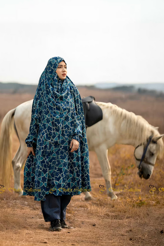 Georgette Khimar with pockets Firozi