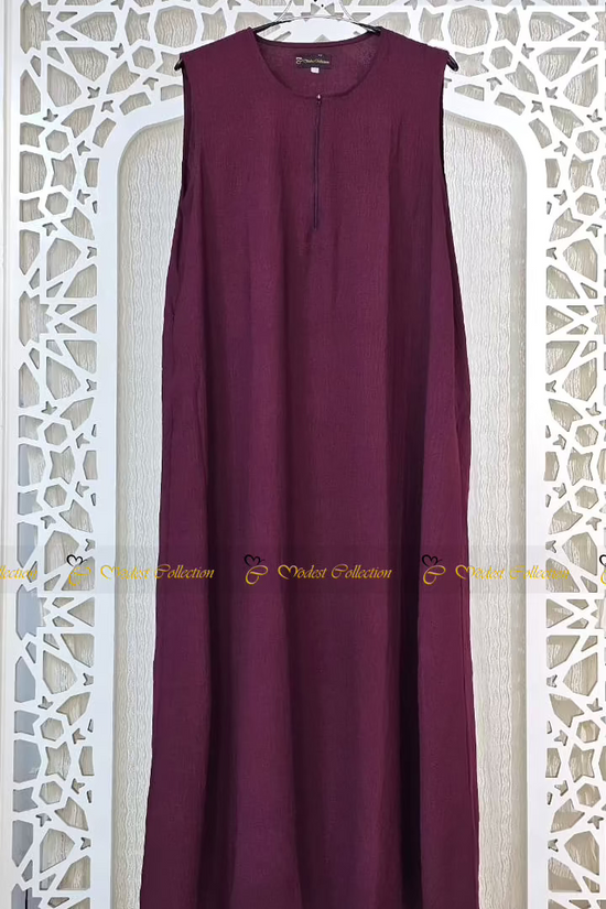 A-line sleeveless inner Berry