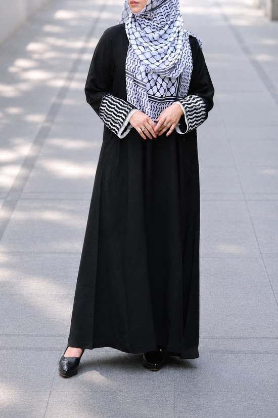 Keffiyeh Abaya Black
