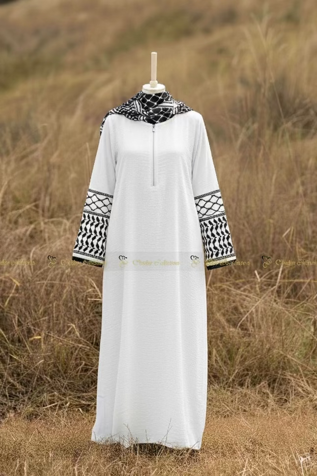 Keffiyeh Abaya White