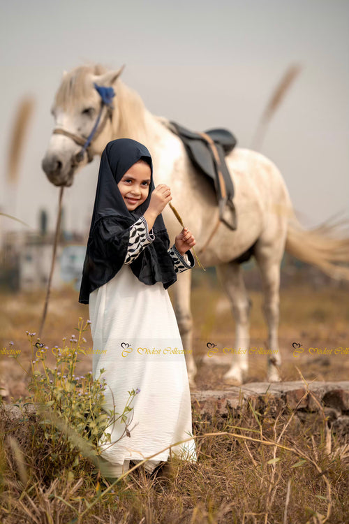 Keffiyyeh Abaya White for little Girl