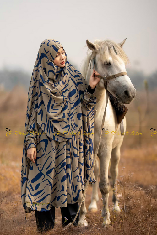 Georgette Khimar Doodle Sand