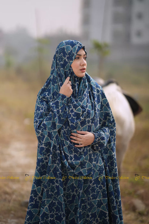 Georgette Khimar with pockets Firozi