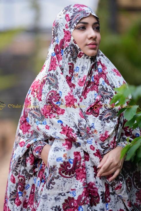 Niqab Khimar with Pockets Kolka White - Modest Collection