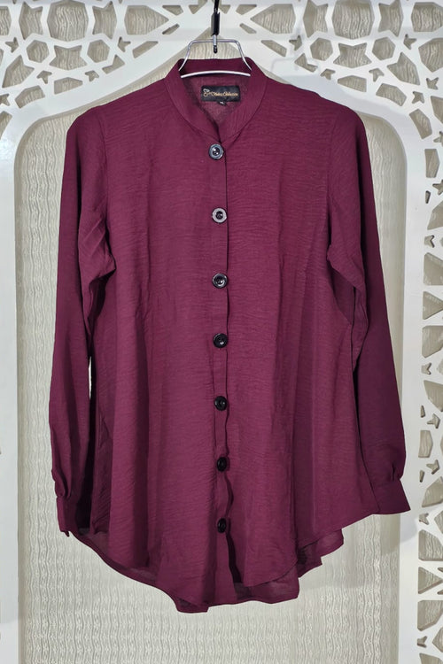 Ladies Formal Shirt Berry