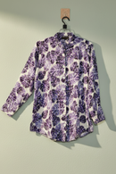 Ladies Formal Shirt Purple Leaf