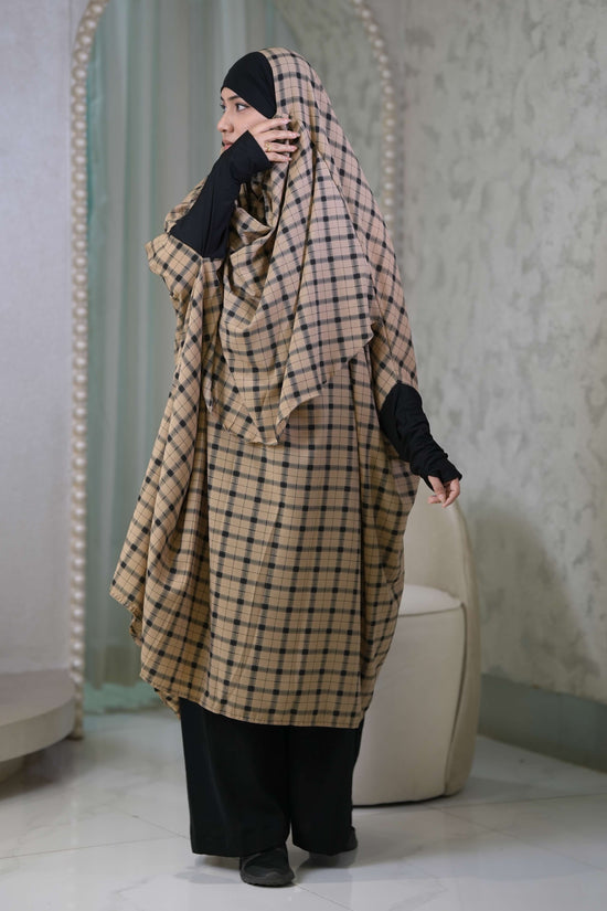 Amaya Jilbab Checkered Brown