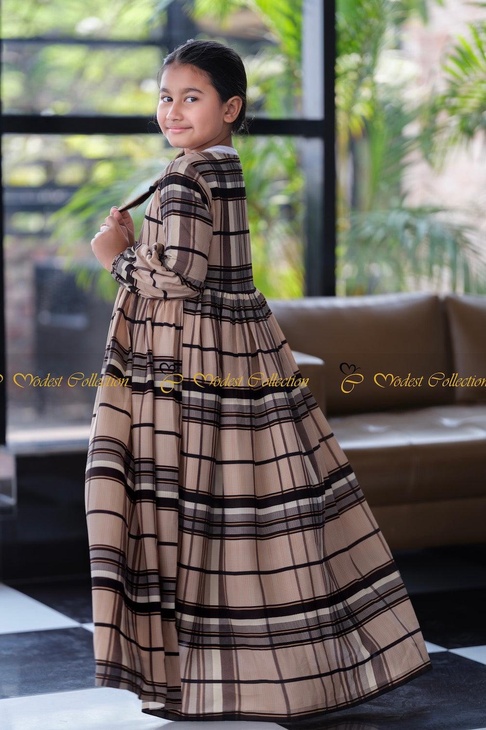 Little Mahzabin dress checkered - Modest Collection