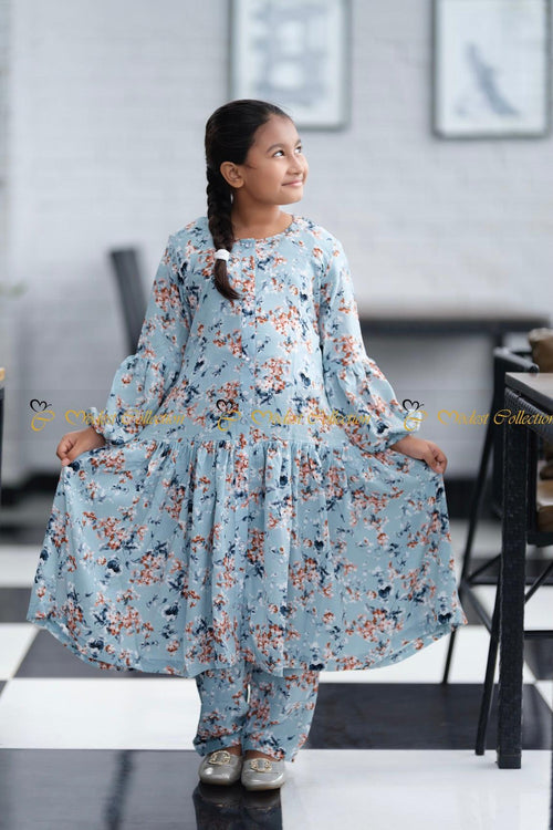 Little Nupur Tunic floral blue - Modest Collection