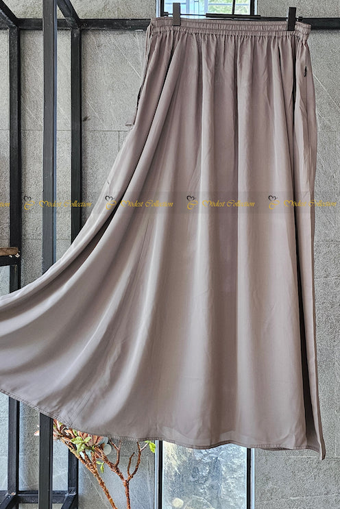 تنورة طويلة رمادي داكن