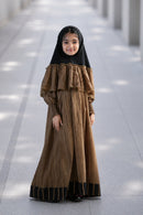 Mommy and daughter matching little hazel brown abaya set