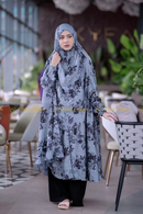 Slub-cotton Niqab Khimar Lilac floral