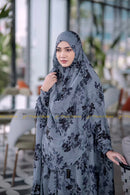 Slub-cotton Niqab Khimar Lilac floral