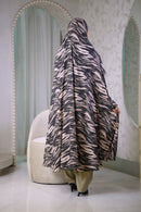 back-profile view of the Fluid Wave Georgette Khimar highlighting the seamless pattern flow 