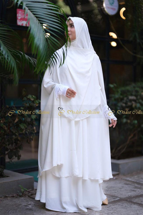 Niqab Khimar with pockets White
