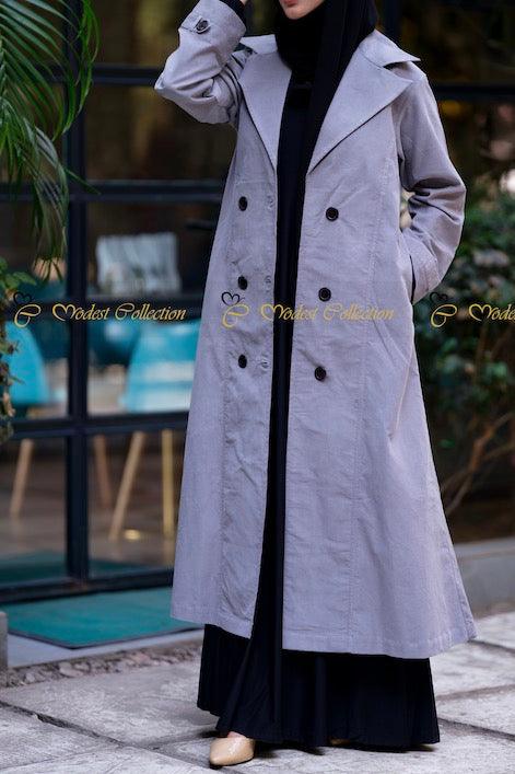 Noor Coat Ash - Modest Collection