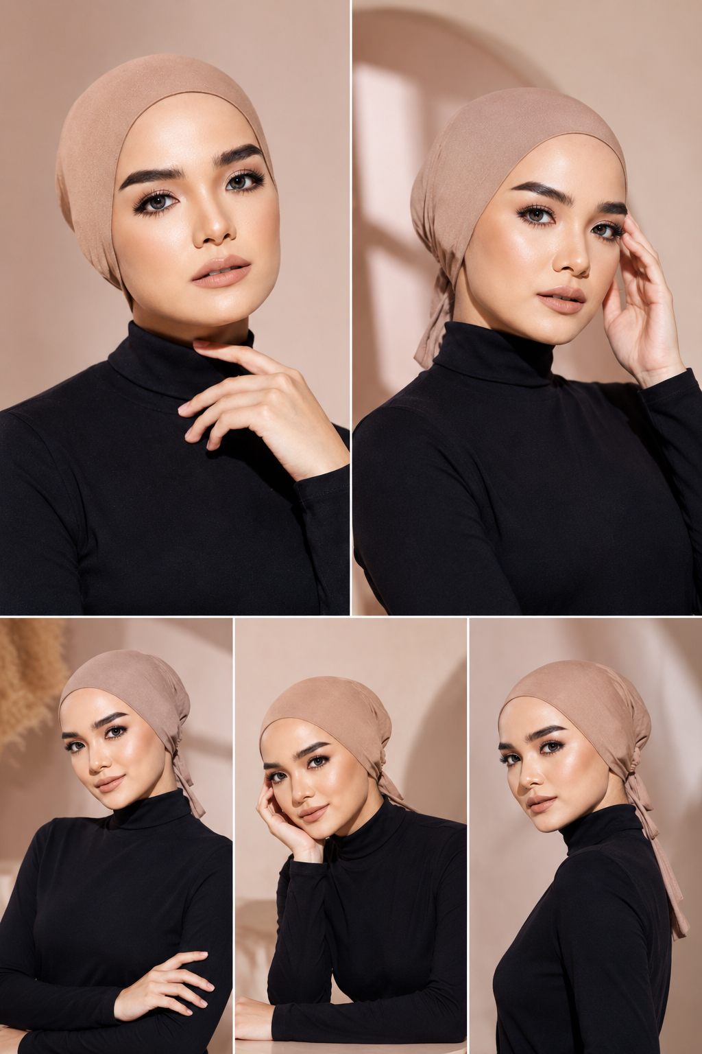 Full Head Cover Under cap with Belt for Muslim Women