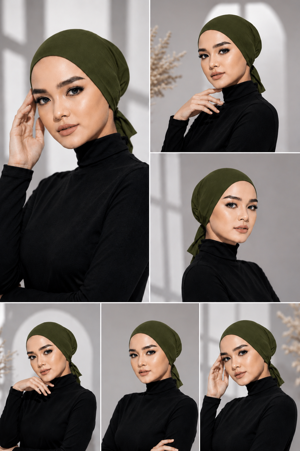 Full Head Cover Under cap with Belt for Muslim Women