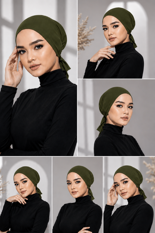 Full Head Cover Under cap with Belt for Muslim Women