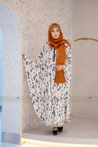 Poly Kaftan Cream printed