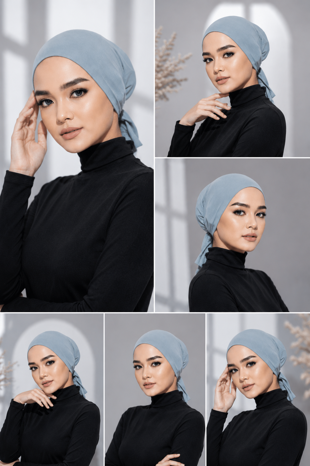 Full Head Cover Under cap with Belt for Muslim Women