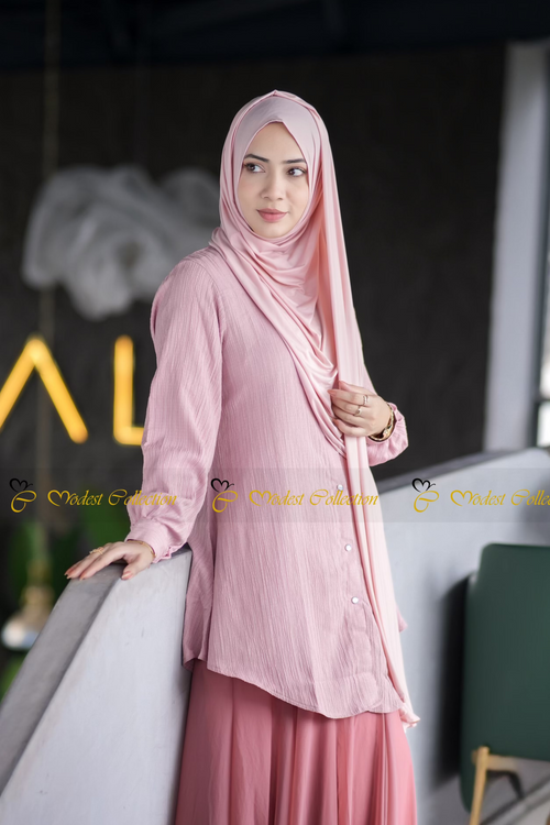 Rafia Top Dusty Pink