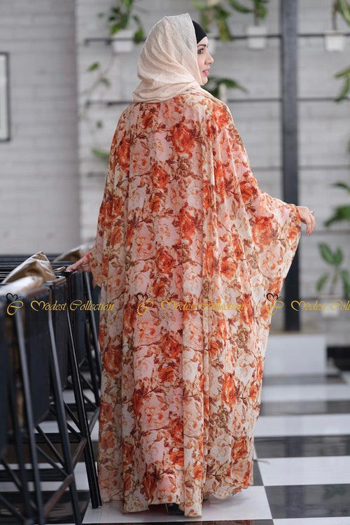 Roshny Abaya Orange bloom - Modest Collection