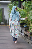 Rumana Kurti Floral mint - Modest Collection