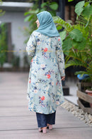 Rumana Kurti Floral mint - Modest Collection