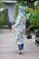 Rumana Kurti Floral mint - Modest Collection