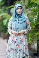 Rumana Kurti Floral mint - Modest Collection