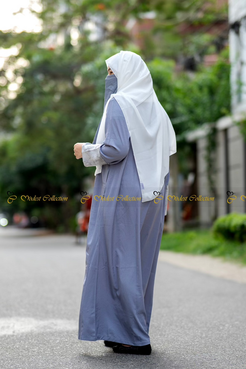 Sequin Abaya Gray