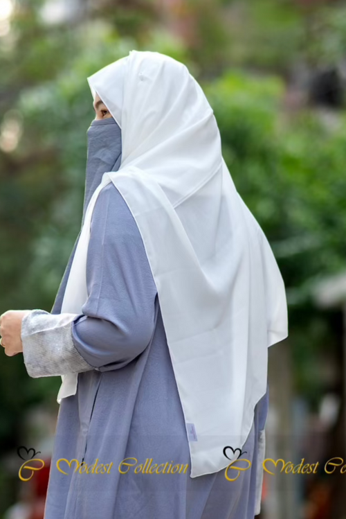 Georgette Hijab White