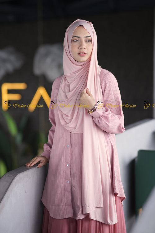 One loop Jersey Hijab Peach