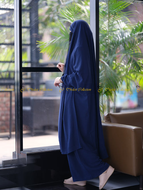 No Niqab French Cut Unjila Jilbab Navy (only Jilbab)