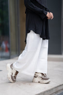 Remie Cotton Formal Pants in white - Side Detail