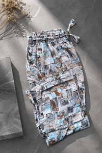Linen Trousers Geometric