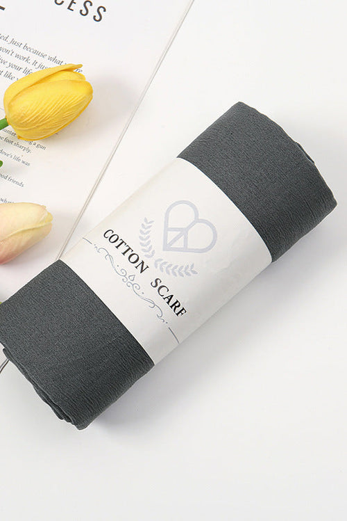 Wrinkle Cotton Hijab Gray