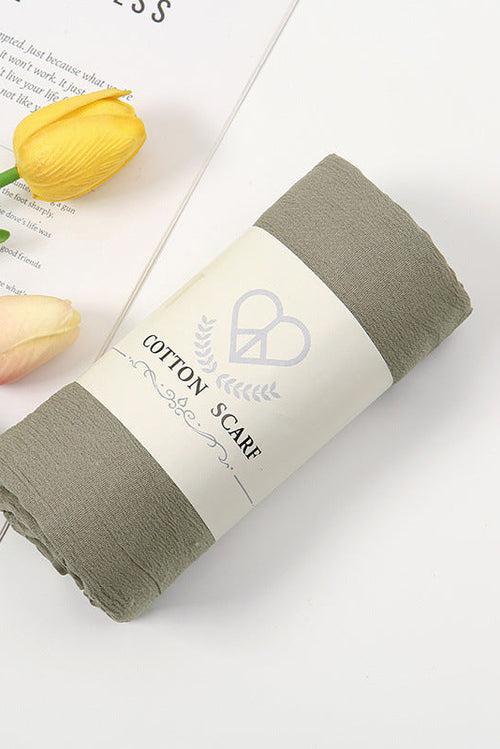 Wrinkle Cotton Hijab Brown Gray