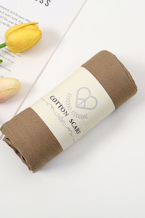 Wrinkle Cotton Hijab light Khaki