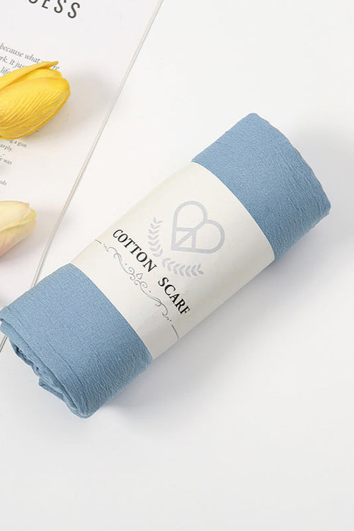 Wrinkle Cotton Hijab Denim Blue