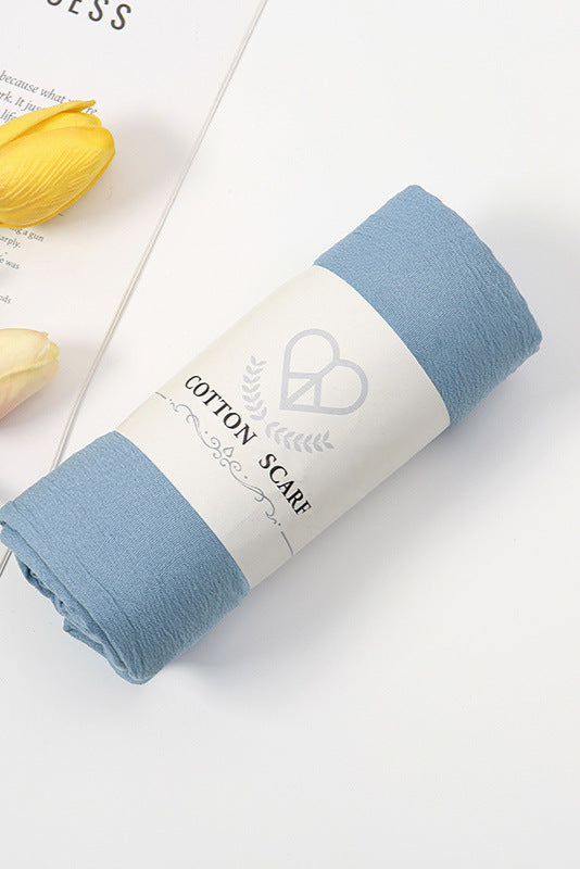 Wrinkle Cotton Hijab Denim Blue