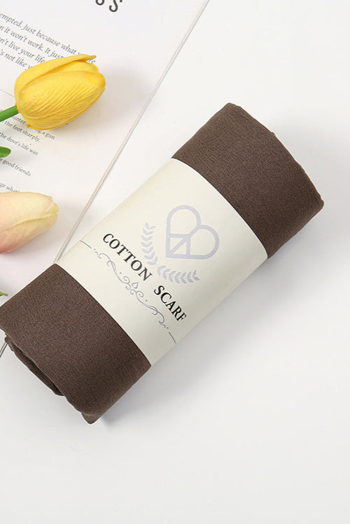 Wrinkle Cotton Hijab Deep Khaki
