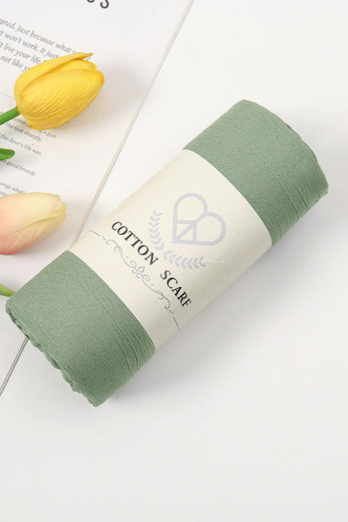 Wrinkle Cotton Hijab Light Green